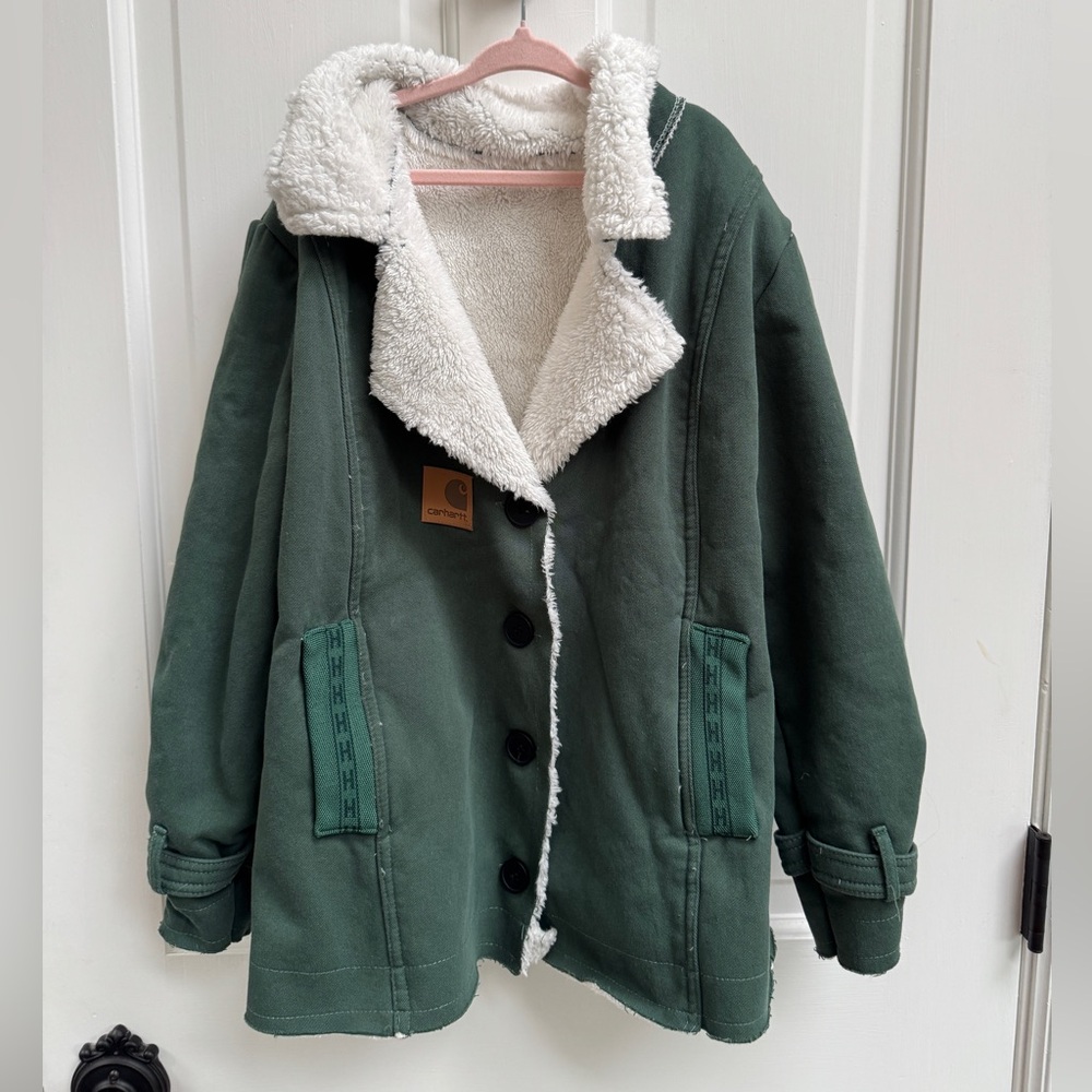 Carhartt Forest Green Jacket with Cream Lining